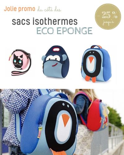 Sacs isothermes &eacute;cologiques en &eacute;co &eacute;ponge pour enfants